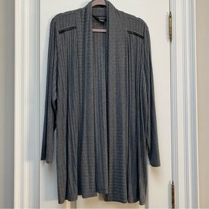 Plus Size Open Front Sweater with Textured Details